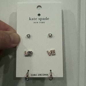 Kate Spade Gold and Silver Love Earrings